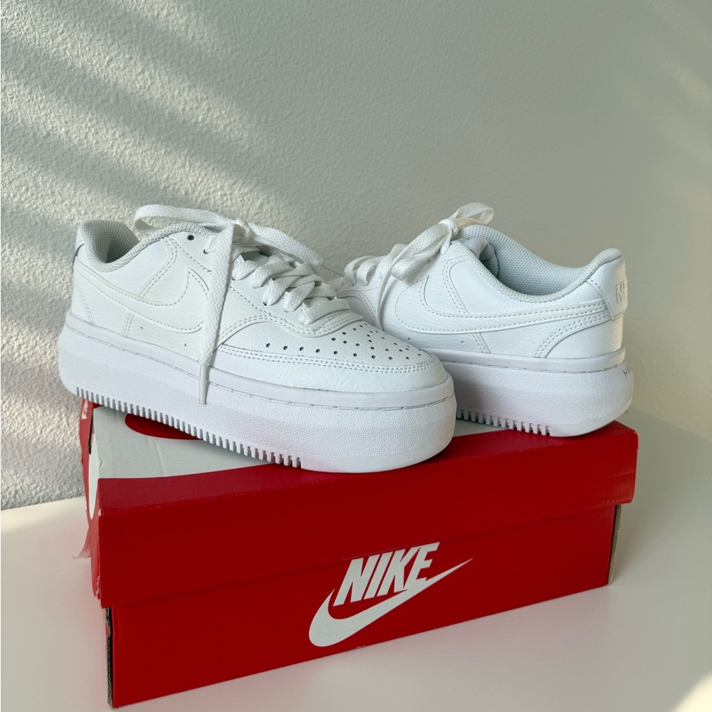 Nike Women's All-White Platform Sneakers